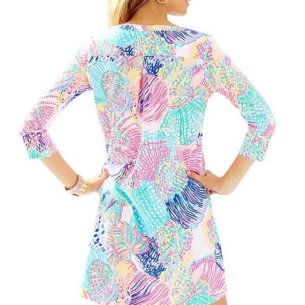 Lilly Pulitzer Roar Of The Sea Ali Dress Long Sleeve Dress with V-Neck - Picture 3 of 7